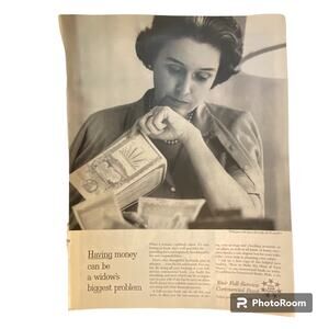 Vtg Commercial Bank Print Ad 14 x 10.5 Capt Kitt Cat Food May 1962 Frame Ready